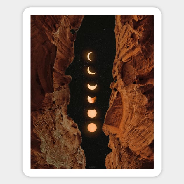 VALLEY MOON PHASES BLACK Sticker by LFHCS